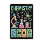 Kimya Öğretmeni Elemanı Periyodik Tablo Laboratuvar Kimyager Metal Teneke Tabela Okul Sınıf Dekoru Asmak İçin Mükemmel 20,38 x 30,48 cm metal tabela erkek mağara duvar dekoru