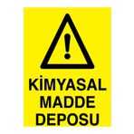 Kimyasal Madde Deposu Uyarı Tabelası - 50x70 Alüminyum Kompozit Panel - KM5