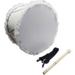Kına Davulu Kırmızı Ledli (Pilsiz) Beyaz Tüylü 50 cm