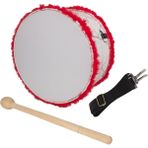 Kına Davulu Kırmızı Ledli (Pilsiz) Kırmızı Tüylü 50 cm