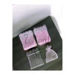 Kına Ve Çerez Kesesi,Tesbih Kesesi, 50 Adet Pembe Düz 12X14 Cm ,Desenli Tül Kese