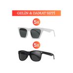 Kinary 10'lu Paket Gözlük Seti – Gelin & Damat – Düğün, Nişan, Bekarlığa Veda Aksesuarı