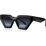 Kinary Uv400 Koruyucu Unisex New Cat Eye Güneş Gözlüğü Siyah Model 1076 Siyah