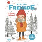 Kindermalbuch Winter. Reh, Schneemann, Kinder, Vögel, Lama und viele weitere winterlichen Bilder zum ausmalen. Für Kinder von 2-8 Jahren