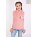 kinderos Ayıcık Figürlü Fermuarlı Kız Çocuk Peluş Yelek - 26K 1003