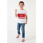 Kinderos Bayraklı Türkiye Milli Takım Forma Çocuk Tişört - 26Y 1923 - Beyaz - 5 - 6 Yaş