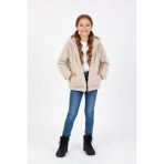 Kinderos Kapüşonlu Kız Çocuk Pelüş Mont - 26K 6309 - 10 Yaş - Krem