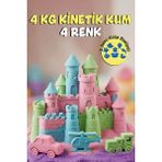 Kinetic Sand 4 kg Oyun Kumu Seti - 4 Farklı Renk ve 8 Adet Deniz Hayvanları Kalıbı Hediyeli