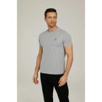 Kinetix Basıc Erkek Gri Kısa Kol T-Shirt - Gri Melanj