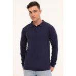 Kinetix MB SN329 Ukol Polo 4pr Lacivert Erkek Uzun Kol T-Shirt - 2XL