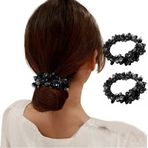 KINFENE Siyah zarif Bling Boho kristal boncuklar saç bağları saç halatları saç Scrunchies elastik at kuyruğu tutucular saç bilek bağları bantları Scrunchies saç takısı gösteri için saç aksesuarı spor salonu dans partisi kızlar kadınlar için