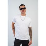 King Brich Bisiklet Yaka Pamuklu Yarım Oversize Kesim Erkek T-Shirt - Beyaz - 2XL