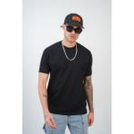 King Brich Bisiklet Yaka Pamuklu Yarım Oversize Kesim Erkek T-Shirt - Siyah