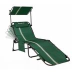 King Camp KingCamp Magnolia B10 Plus Hands-Free Premium 7 Kademeli Katlanır Şezlong Green/White