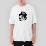 King Diamond Face Oversize Beyaz Tişört