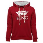 King Erkek Kapüşonlu Sweatshirt (BORDO-GRİ KAPÜŞONLU SWEATSHIRT, L BEDEN)