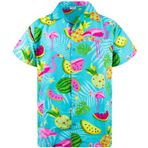 King Kameha Funky Hawaii Flamingo Kavun Turkuaz Erkek Gömlek