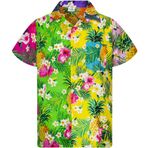 King Kameha Funky Hawaii Kısa Kol Ön Cepli Çiçek Baskılı Pineapple Flowers Mix Erkek Gömlek