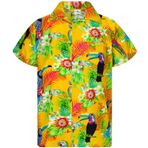 King Kameha Funky Hawaii Kısa Kol Ön Cepli Papağan Kakadu Sarısı Erkek Gömlek
