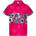 King Kameha Hawaiian Funky Düğmeli Kısa Kol Pembe Erkek Gömlek