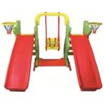 King Kids C Yeşil 2 Kaydıraklı Salıncak Oyun Seti