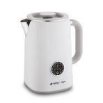King KSI386 Arya Dijital Su Isıtıcı | 1,7L, 1500W, Dokunmatik Panel, El Yakmaz Çelik Kettle, 4 Isı Modu (Beyaz)