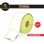 King Label Termal Barkod Etiket 100X100 10 Rulo 500'LÜ Sarım - 100 x 100 cm