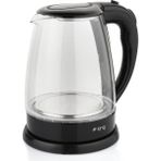 King Şeffaf Cam Kettle 1.8l Işıklı, Estetik ve Pratik Su Isıtıcı - Ahşap