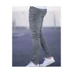 KING SEZAR Erkek Gri Slim Fit Likralı Esnek Jeans Erkek Kot Pantolon