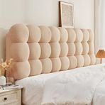 King Size Kadife Döşemeli Yatak Başlığı Örtüsü - Çocuklar ve Yetişkinler için Yastıklı Okuma Yastığı Slipcover, Yatak Odası için Yumuşak Pamuklu Mobilya Kılıfı, Çift Kişilik ve Tek Kişilik Yatak