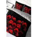Kıng Sıze Red Black Roses 3d Çift Kişilik Nevresim Takımı 220x240cm