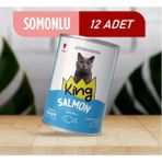 King Somonlu Et Parçacıklı Kedi Konservesi 400 Gr*12 Adet Lezzetli Mama Segmenti