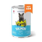 King Sos İçerisinde Et Parçacıklı Somonlu 24x400 gr Kedi Konservesi