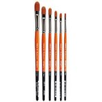 KINGART Radiant 6500 Filbert Serisi Premium Altın Sentetik Fırçalar, Akrilik, Yağlı Boya ve Suluboya için, 6'lı Set (Boyutlar: 2, 4, 6, 8, 10, 12)