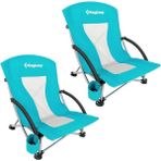 Kingcamp Lilac Beach Chair Plaj ve Dinlenme Sandalyesi 2'li Set Cyan - Mavi - 63 × 60 × 22/64 cm