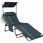Kingcamp Magnolia B10 Plus Hands-Free Premium 7 Kademeli Katlanır Şezlong Blue/grey - Katlanmış Ölçüler: 77 × 15 × 63 cm - Mavi
