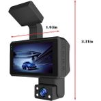 KingKuee 1080P Hd Araç Içi Kamera Araba Dvr Sürüş Kaydedici, 3.0 Inç IPS Ekranlı Kontrol Paneli Kamerası, Park Monitörü, Döngü Kayıt (Yurt Dışından)