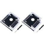 KingKuee 2x Evrensel Sata 2nd HDD Hd SSD Muhafaza Sabit Disk Kutusu Tepsisi, 9.5mm Dizüstü Bilgisayar Cd/dvd-Rom Optik Bay Sürücü Yuvası Için (Yurt Dışından)