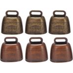 KingKuee 6 Adet Metal Inek Çanı, At Koyun Otlatma Bakır Için Cowbell Retro Çan, Inek Çanları Gürültü Yapımcıları (Yurt Dışından) - Renkli