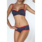 Kings Pearl Push-Up Dolgulu Straplez Puantiyeli Sütyen Takım,Lacivert 80