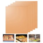 kingsea Sürekli pişirme folyosu, 5 adet ızgara matı, tekrar kullanılabilir pişirme kağıdı, birinci sınıf teflon pişirme matı, 230 °C ısıya dayanıklı, yapışmaz kaplama, fırın ve ızgara için kalıcı pişirme
