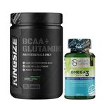 Kingsize Nutrition BCAA + Glutamine Powder 1000 Gr+ Nature's Supreme Omega 3 1000 Mg 100 Kapsül Kombinasyonu Aromasiz