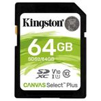Kingston 64 gb SDHC Canvas Select Plus 100R C10 UHS-I U1 V10 Sd Hafıza Kartı