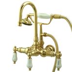 Kingston Brass CC9T2 Vintage Küvet Bataryası, El Duşlu, Duvar Montajlı, Cilalı Pirinç