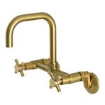 Kingston Brass Concord 20 cm Ayarlanabilir Merkez Duvara Monte Mutfak Bataryası, Fırçalanmış Pirinç