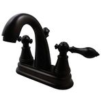 Kingston Brass FSY7615AL İngilizce Klasik Tek Kolu 4 inç Bronz Centerset Lavabo Bataryası