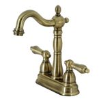 Kingston Brass KB1493AL Açılır Çubuksuz Çubuk Musluk, Antik Pirinç
