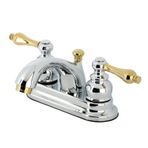 Kingston Brass KB2604AL Metal Kol Saplı, Parlak Krom ve Parlak Pirinç ile Vintage 4 İnç Centerset Lavabo Bataryası