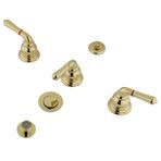 Kingston Brass KB322 Magellan Taharet Musluğu, 3 Kollu, Açılır Süzgeç, Cilalı Pirinç