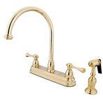 Kingston Brass KB3752BLBS Vintage set Pirinç Püskürtücülü Mutfak Bataryası, 20,5 cm, Parlak Pirinç